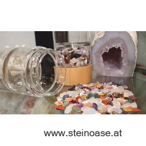 Glasflasche mit Steine 'Bunte Vielfalt'